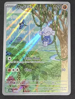 Pokemon Meditite SCR 153/142 Sv07: Stellar Crown Holo NM English - Image 1