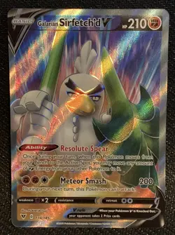 Pokemon - 1x Galarian Sirfetch'd V - Rare Ultra - 174/185 - Vivid Voltage NM - Image 1