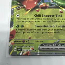 Pokemon Scovillain EX TCG 022/162 Sv05: Temporal Forces Holo Double Rare Card - Image 3