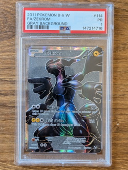 2011 Pokemon Black White B&W PSA 1 Zekrom #114 Holo Full Art FA FRESH CASE SLAB - Image 1