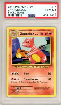 2016 Pokemon XY Evolutions Charmeleon #10 PSA 10 GEM MINT - Image 1