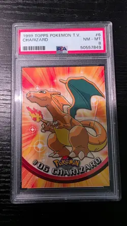 1999 Topps Pokemon TV Charizard #6 PSA 8 NM-MT - Image 1