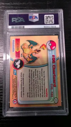 1999 Topps Pokemon TV Charizard #6 PSA 8 NM-MT - Image 2