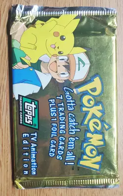 Pokemon Topps Trading Cards TV Animation Edition: Series 1 (1 Sealed Pack) Green - Image 2