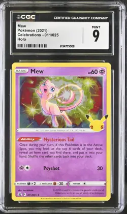 2021 POKEMON CELEBRATIONS #011 MEW HOLO CGC 9 (FREE S&H) - Image 1