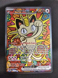 2026 Pokemon Meowth EX Special Illustration Rare SIR 121/088 Perfect Order MINT - Image 1