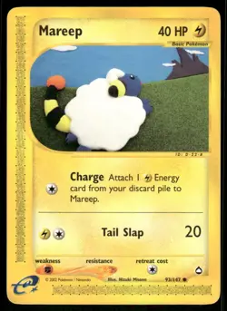 Mareep 93/147 Aquapolis Pokemon TCG trading card - Image 1