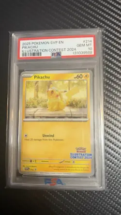 2025 POKEMON SVP EN-SV BLACK STAR PROMO ILLUSTRATION CONTEST 2024 PIKACHU PSA 10 - Image 1