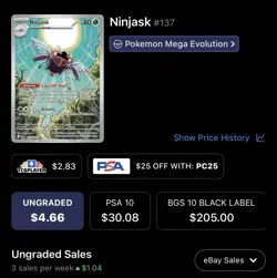 Ninjask Full Art, Pokemon Near Mint, Mega Evolution, Illustration Rare, 137/132 - Image 5