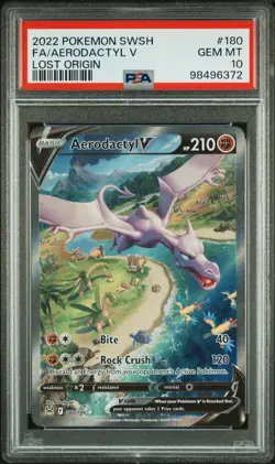 Pokemon Aerodactyl V Lost Origin Full Alt Art #180 PSA 10 Gem Mint - Image 1