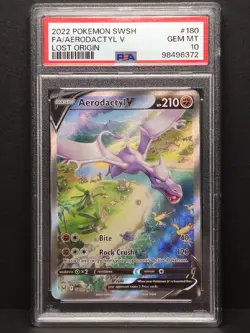 Pokemon Aerodactyl V Lost Origin Full Alt Art #180 PSA 10 Gem Mint - Image 3