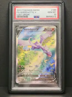 Pokemon Aerodactyl V Lost Origin Full Alt Art #180 PSA 10 Gem Mint - Image 5