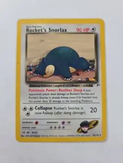Rocket's Snorlax 33/132 Gym Heroes Unlimited Rare Pokemon TCG Dmg - Image 1
