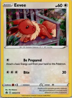 Eevee SWSH175 Promo SWSH Black Star Pokemon NM - Image 1