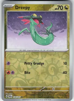 Dreepy 128/167 Common Twilight Masquerade Pokemon Reverse Holo Near Mint - Image 1