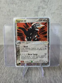 Pokemon Aggron ex 95/100 Sandstorm Holo SWIRL Card NM WOTC 2003 - Image 1