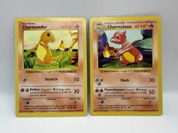 Pokemon 2 Card Lot: Charmander 46/102 & Charmeleon 24/102 Base Set (Shadowless) - Image 2