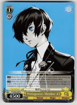 Protagonist: Member #3 Persona 3 Reload P3/SE46-E09N NM Weiss Schwarz - Image 1