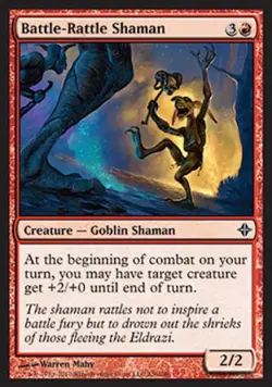 Battle-Rattle Shaman -Foil Medium Play MTG Rise of the Eldrazi - Image 1