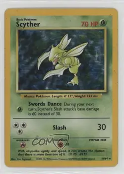 Scyther Holo Missing Set Symbol Pokemon Jungle #10 1999 - Image 1