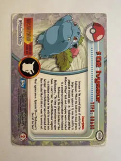 Ivysaur #02 Blue Label First Edition 🔥 Topps Pokemon 1999 - HP - Image 2