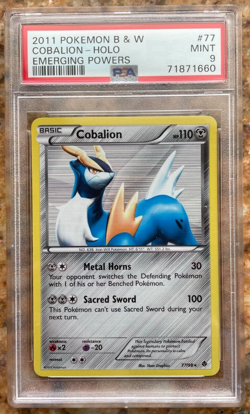 2011 Pokemon B & W Emerging Powers Holo Cobalion 77/98 PSA 9 Mint (POP 21) - Image 1