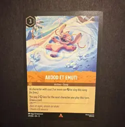 Disney Lorcana TCG Akood Et Emuti Stitch Action Song Card 29/204 Regular - Image 1