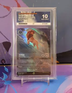 Disney Lorcana Simba 'Returned King' Enchanted - ACE Graded 10 - GM-MT - Image 1