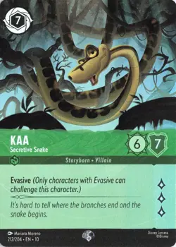 Kaa Secretive Snake 212/204 FOIL EPIC Whispers in the Well Disney Lorcana - Image 1