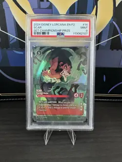 Disney Lorcana Scar Heartless Hunter 14/P2 Set Championship Prize PSA 9 - Image 1