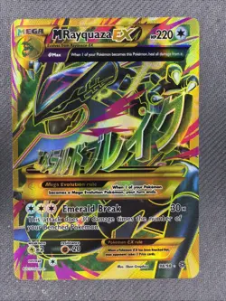 Pokemon TCG M Rayquaza EX Full Art Ultra Rare Ancient Origins Card 98/98 LP/MP - Image 1