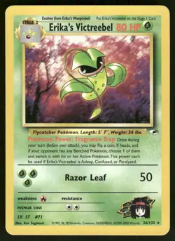 Pokemon Cards Erika's Victreebel 26/132 Gym Heroes Rare NM - Image 1