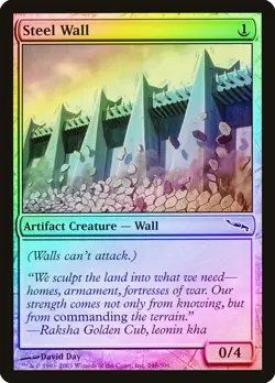 Steel Wall FOIL Mirrodin HEAVILY PLD Artifact Common MAGIC MTG CARD ABUGames - Image 1
