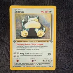 Pokemon Snorlax Jungle 11/64 1st Edition Holo Rare Basic 90 HP English Card - Image 1
