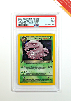 Pokemon PSA 7 Dark Weezing #14 Holo Team Rocket 2001 Italian - Image 1