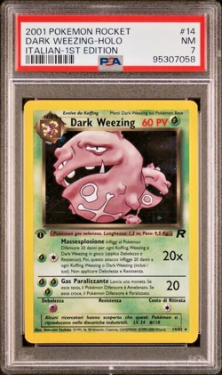 Pokemon PSA 7 Dark Weezing #14 Holo Team Rocket 2001 Italian - Image 2