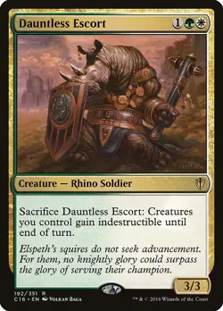 Dauntless Escort Commander 2016 NM White Green Rare MAGIC MTG CARD ABUGames - Image 1