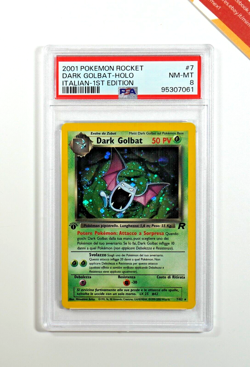 Pokemon PSA 8 Dark Golbat #7 Holo Team Rocket 2001 Italian - Image 1