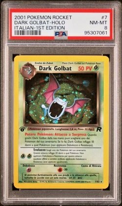 Pokemon PSA 8 Dark Golbat #7 Holo Team Rocket 2001 Italian - Image 2