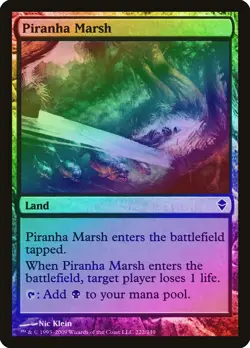 Piranha Marsh FOIL Zendikar PLD Land Common MAGIC THE GATHERING CARD ABUGames - Image 1