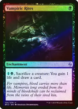 Vampiric Rites FOIL Battle for Zendikar PLD Black Uncommon MTG CARD ABUGames - Image 1