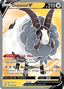 Pokemon Holofoil - Dubwool V (Full Art) - 188/192 / NM / English - Image 1