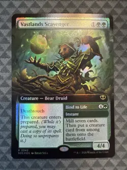 MTG Vastlands Scavenger #0342 Foil Extended Art Rare Secrets of Strixhaven (SOS) - Image 2