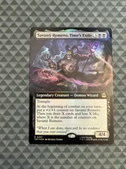 MTG Savanti Romero, Time’s Exile #0267 Foil Extended Art Rare TMNT (TMT) - Image 1