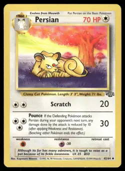 Pokemon Cards Persian 42/64 Jungle Uncommon NM - Image 1