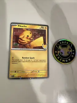 Pikachu 2026 051/162 Pokemon Day 30th Anniversary Promo TCG lot 8 Plus 4 Coins - Image 3