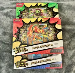 Pokemon TCG Ascended Heroes Emboar Feraligatr Meganium 3 Box Costco Bundle Set - Image 2