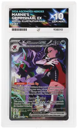 Pokemon Ascended Heroes 287/217 Marnie's Grimmsnarl EX God Pack ACE 10 8/10 - Image 1