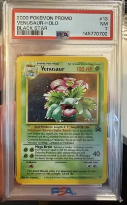 Venusaur Black Star Promo Holo 13/53 Pokemon WoTC - (PSA 7) / NM - Image 1