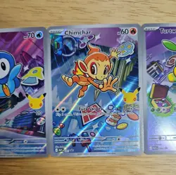 Pokemon TCG First Partner Illustrator Gen 4 - Turtwig, Piplup & Chimchar ✅ - Image 3